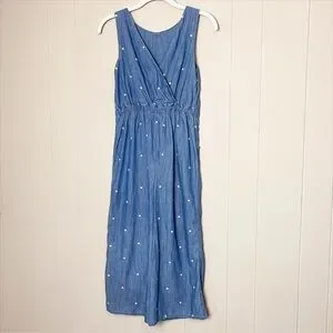 Boden Bottoms Mini Boden Girls Chambray Jumpsuit Sleeveless